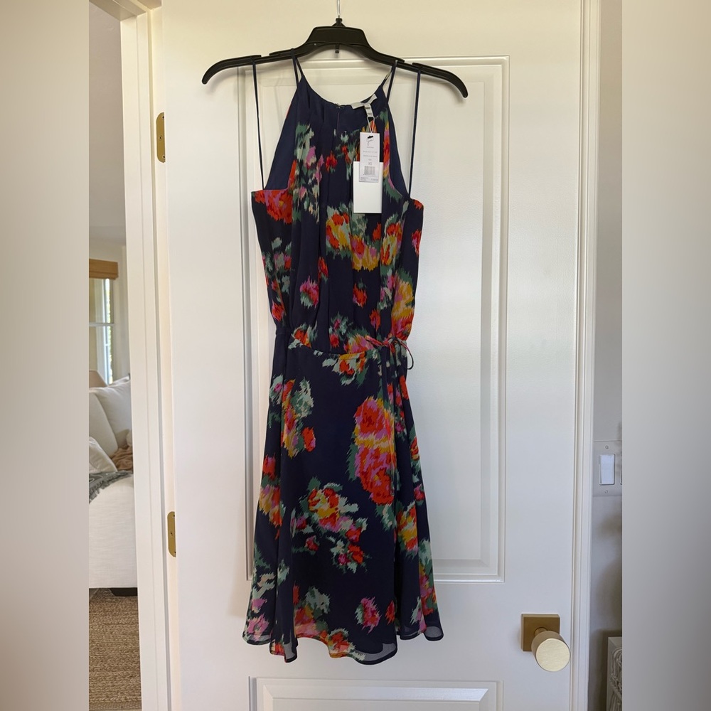Joie Navy Floral Mini Dress NWT